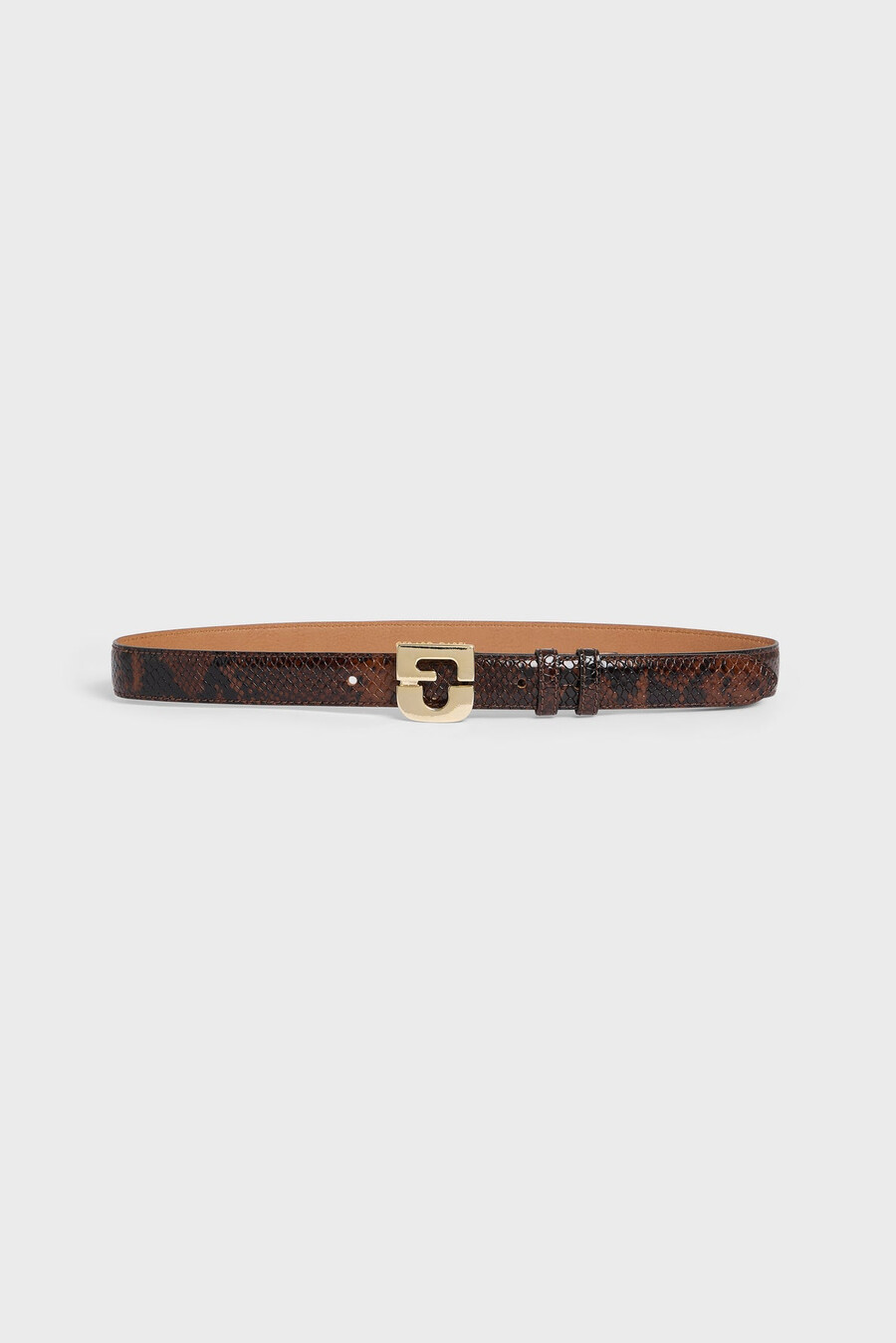 ceinture en cuir signature effet python - le lauren
