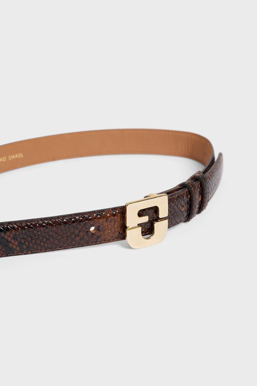 ceinture en cuir signature effet python - le lauren
