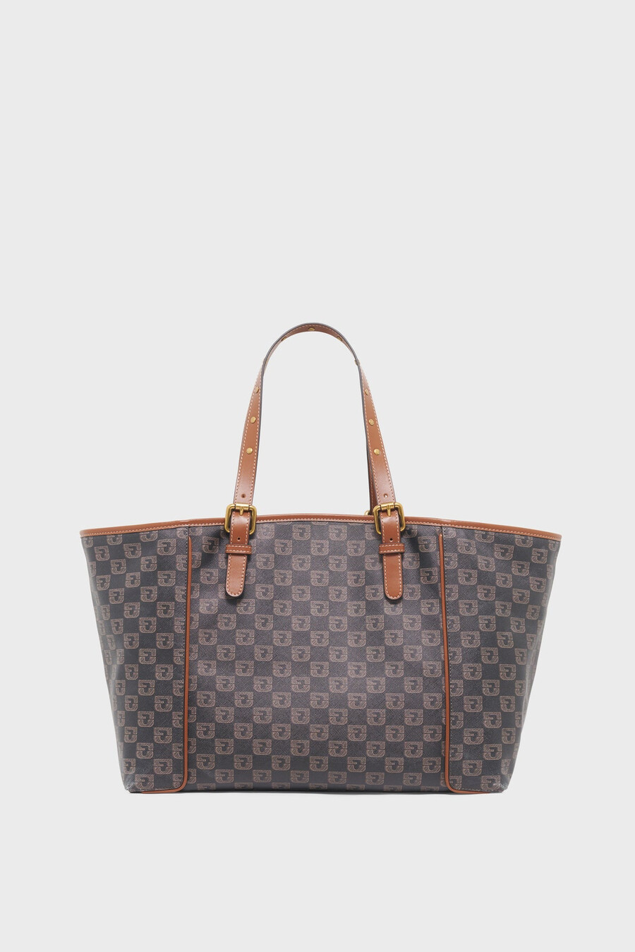 sac cabas en toile enduite monogrammée et cuir - simple bag