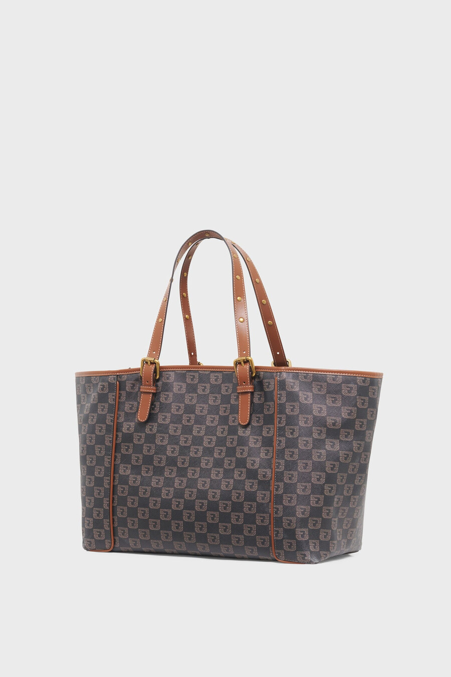 sac cabas en toile enduite monogrammée et cuir - simple bag