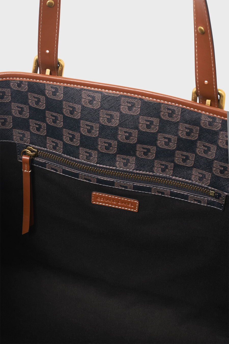 sac cabas en toile enduite monogrammée et cuir - simple bag