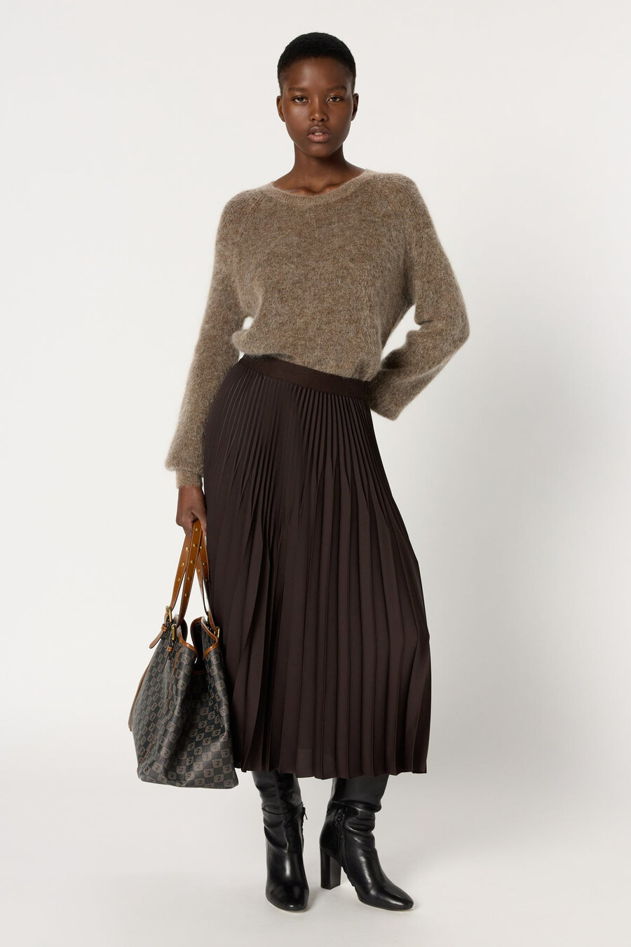 sac cabas en toile enduite monogrammée et cuir - simple bag