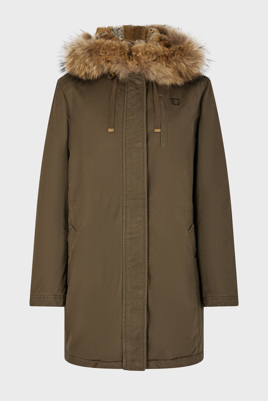 parka mi-longue matelassée à capuche - loucine