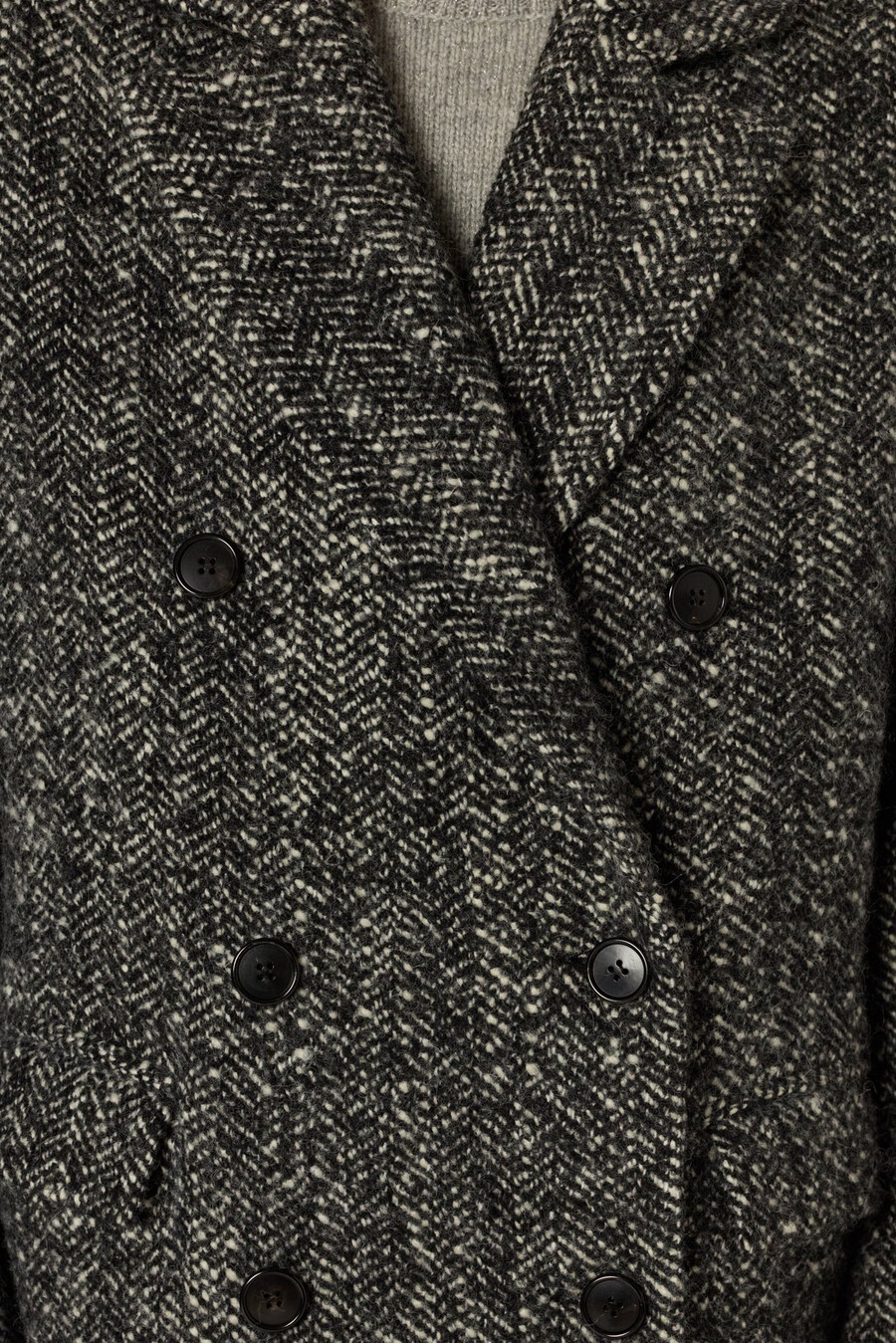 manteau long croisé à chevrons - moly