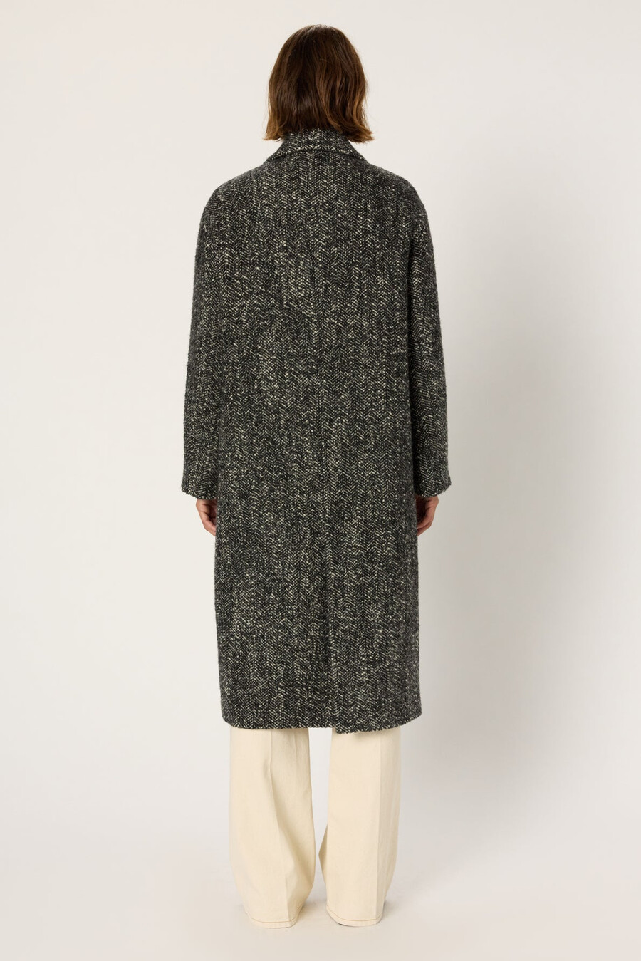 manteau long croisé à chevrons - moly