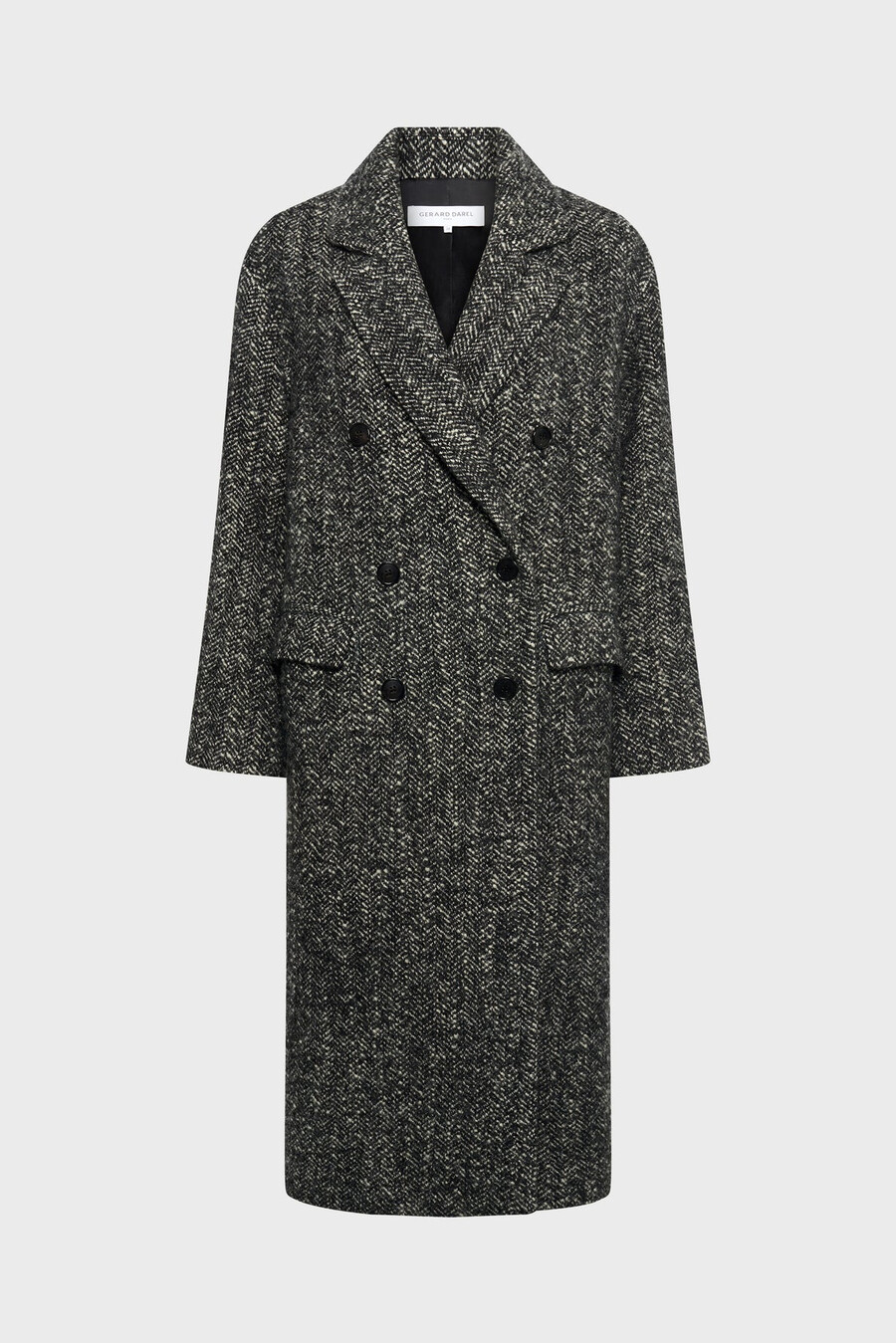 manteau long croisé à chevrons - moly