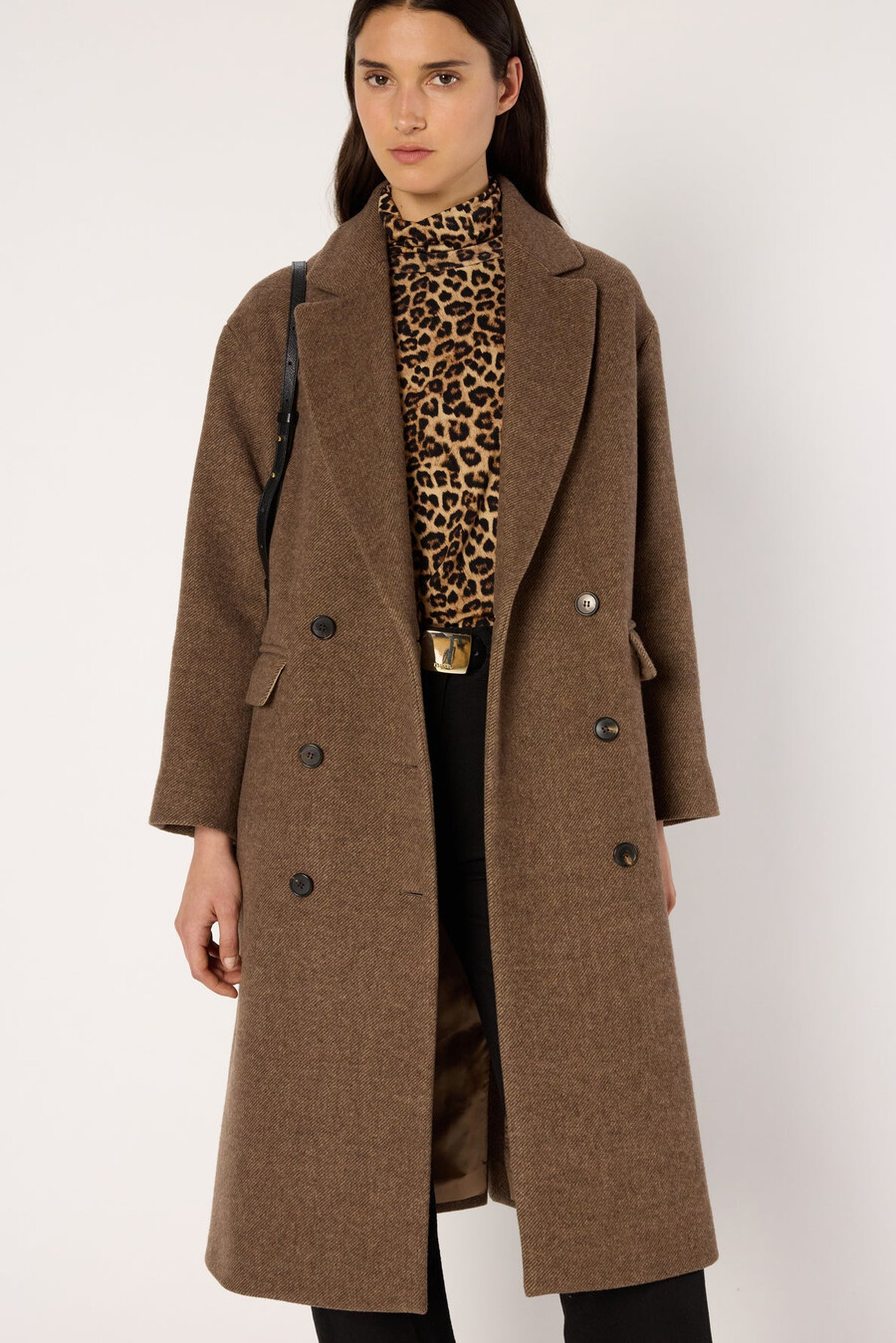 manteau croisé en sergé de laine - mady