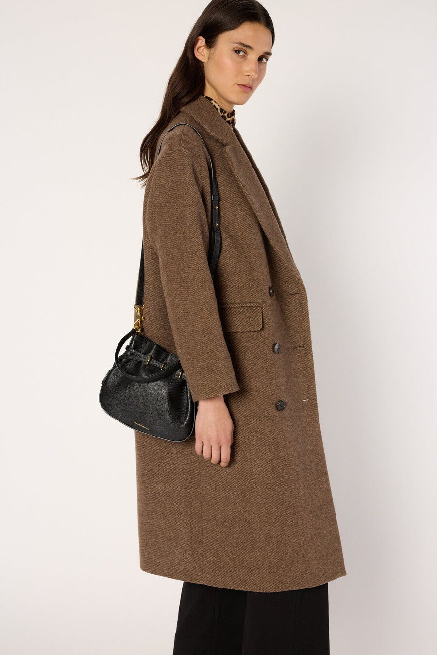 manteau croisé en sergé de laine - mady