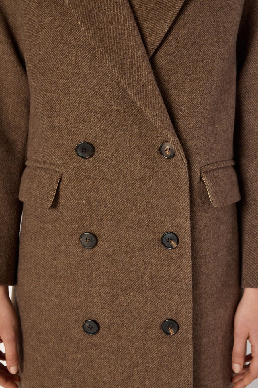 manteau croisé en sergé de laine - mady