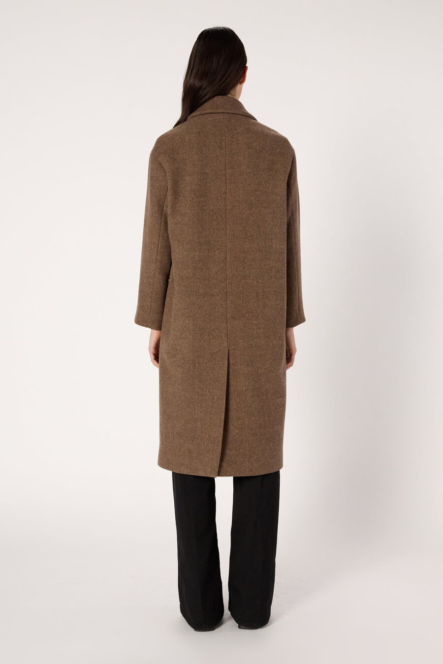 manteau croisé en sergé de laine - mady