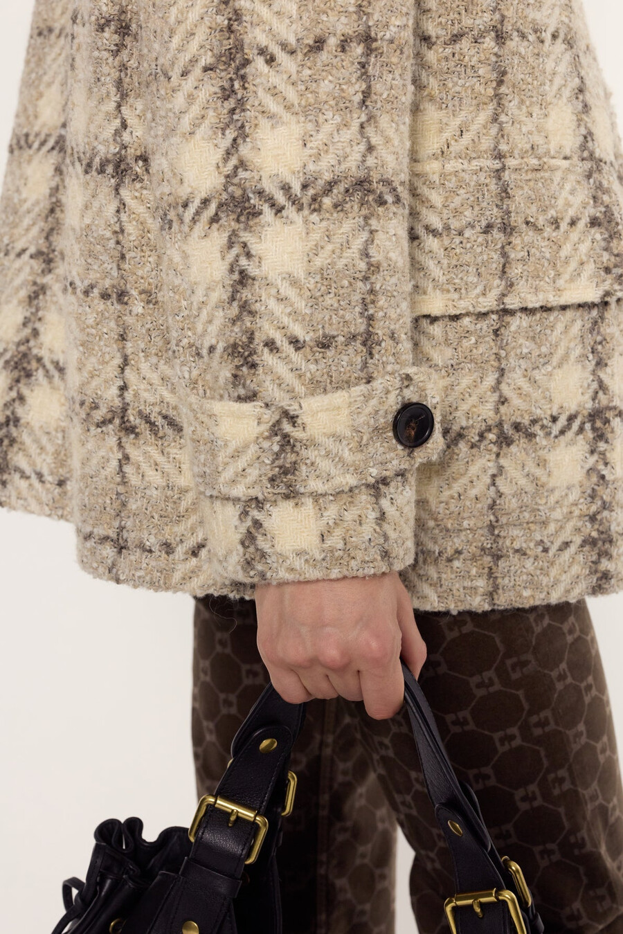manteau court à carreaux - manuela