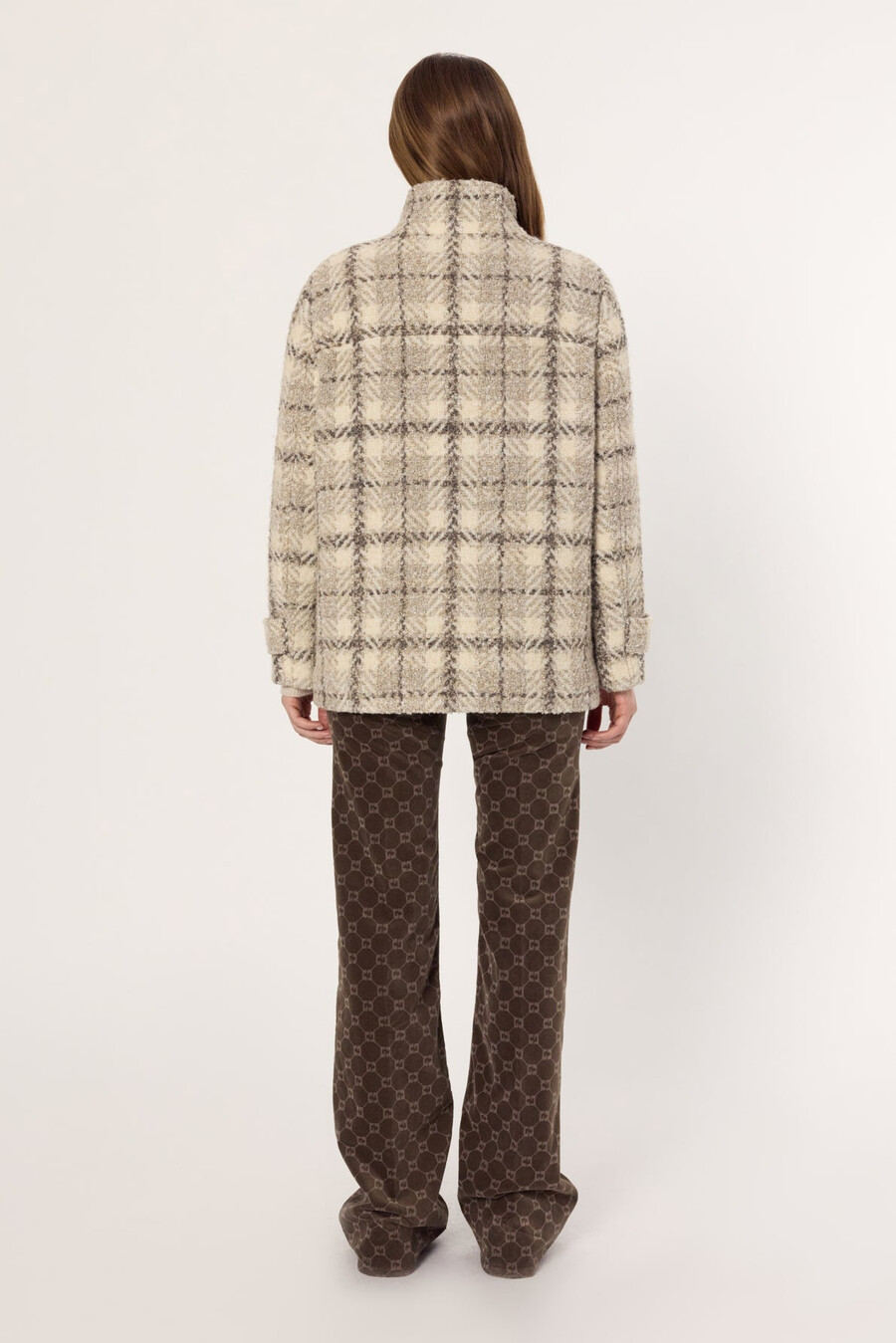 manteau court à carreaux - manuela