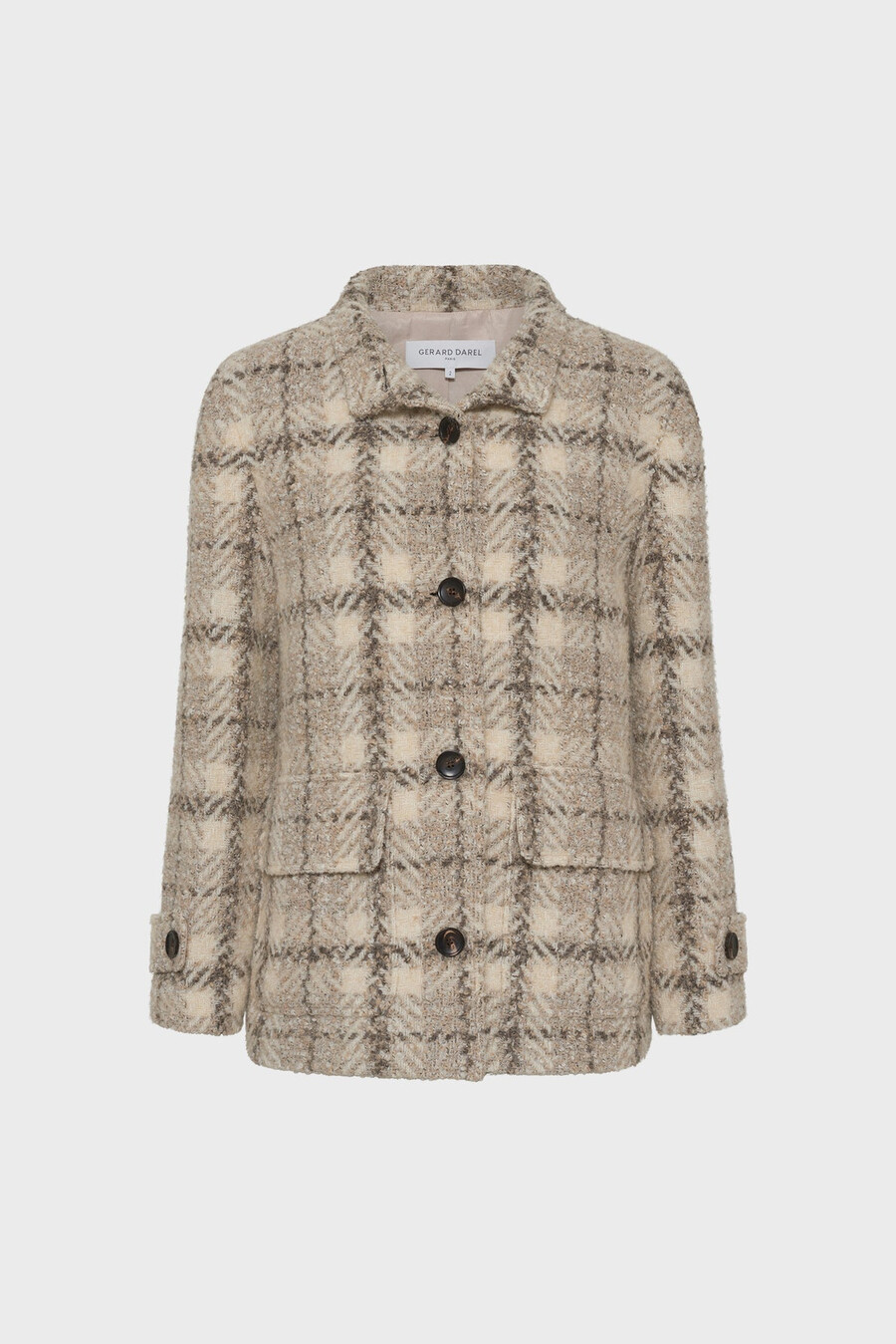 manteau court à carreaux - manuela
