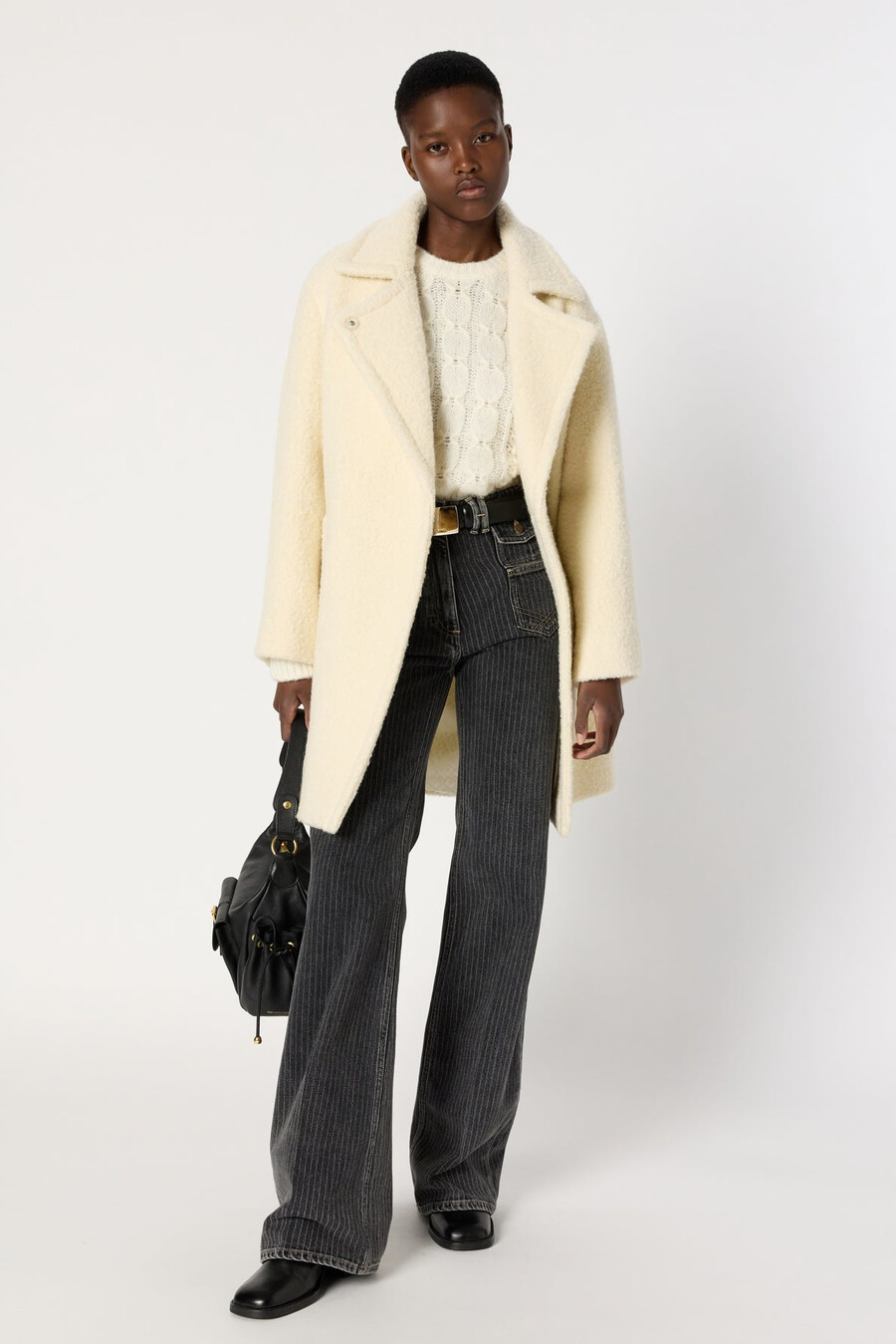 manteau large en laine bouclée - maiwenn