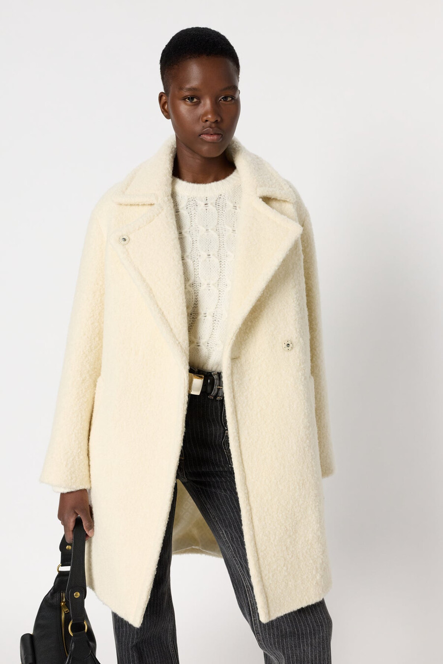 manteau large en laine bouclée - maiwenn