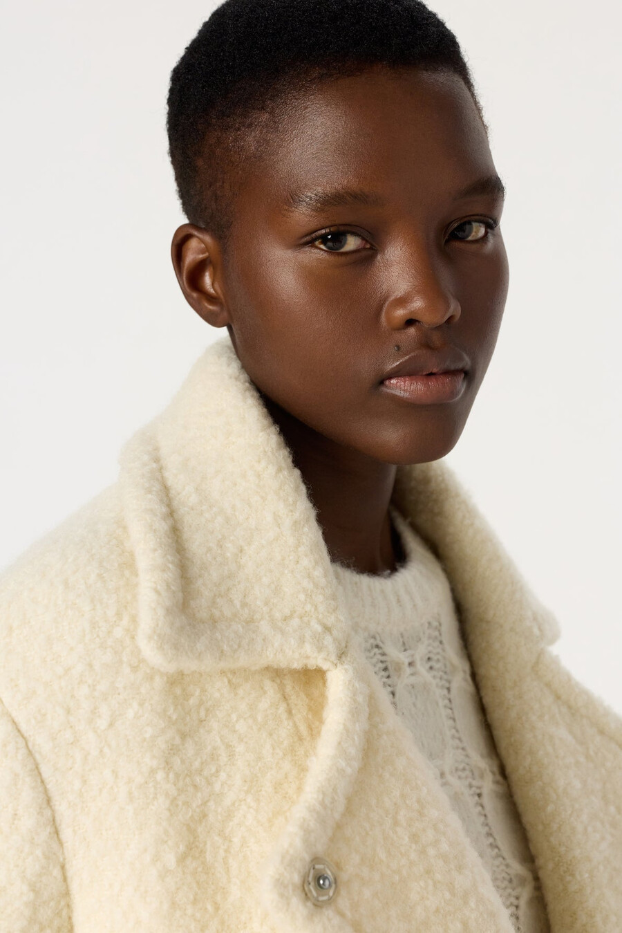 manteau large en laine bouclée - maiwenn