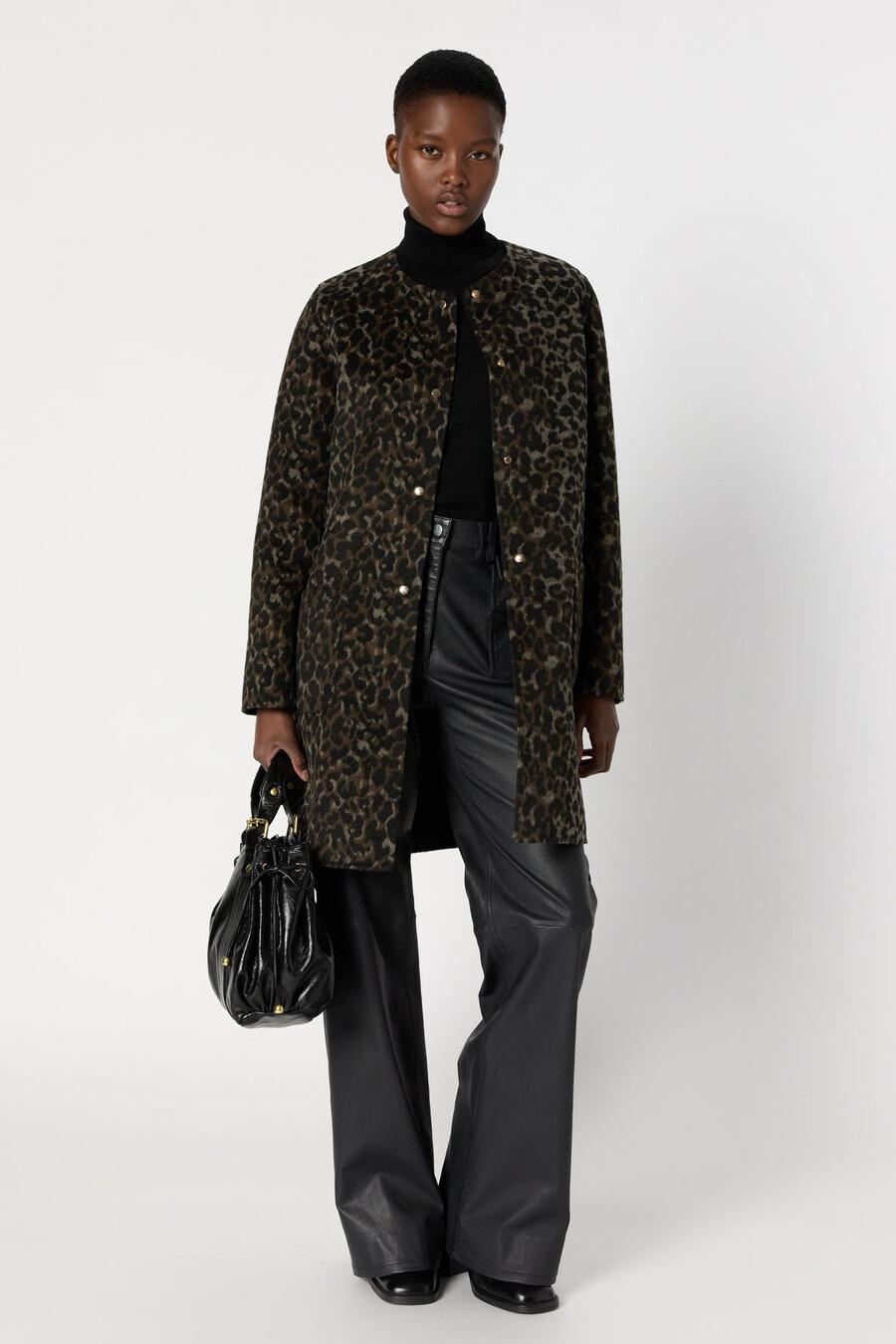 manteau réversible uni et léopard - matilda