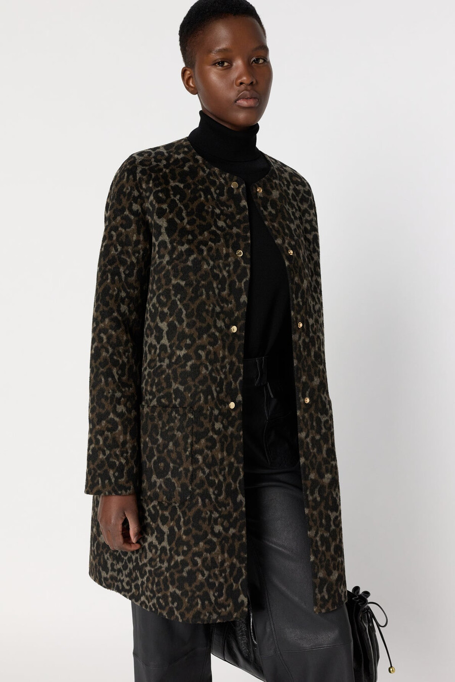 manteau réversible uni et léopard - matilda