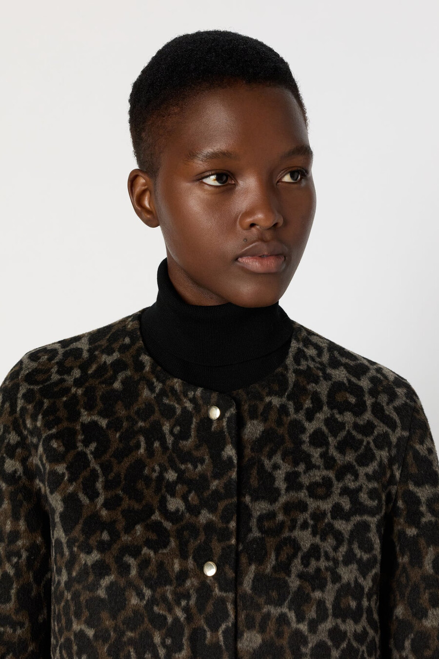 manteau réversible uni et léopard - matilda