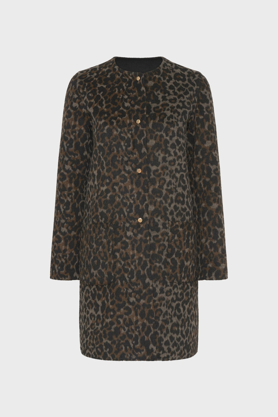 manteau réversible uni et léopard - matilda