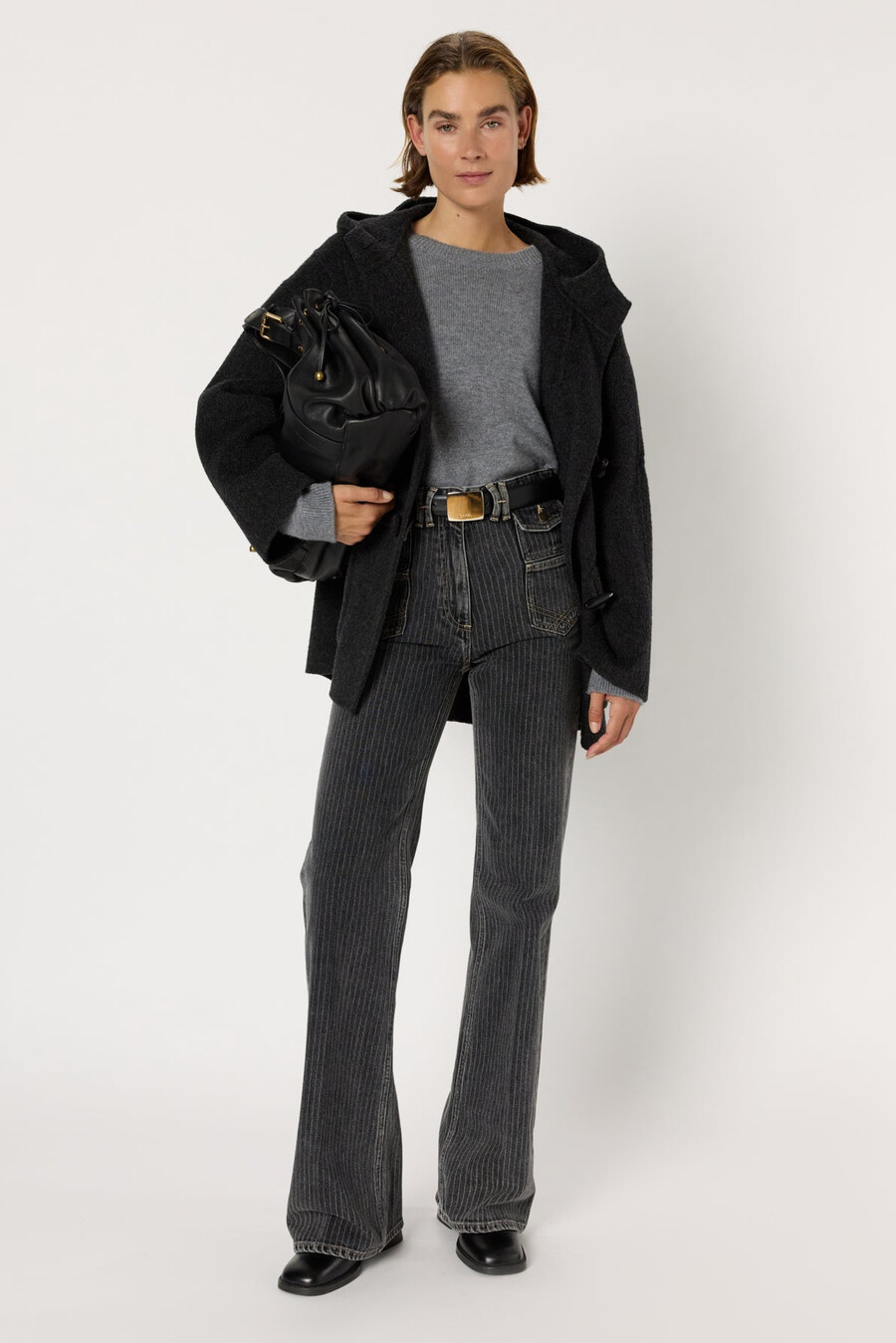 manteau court en laine à capuche - malina