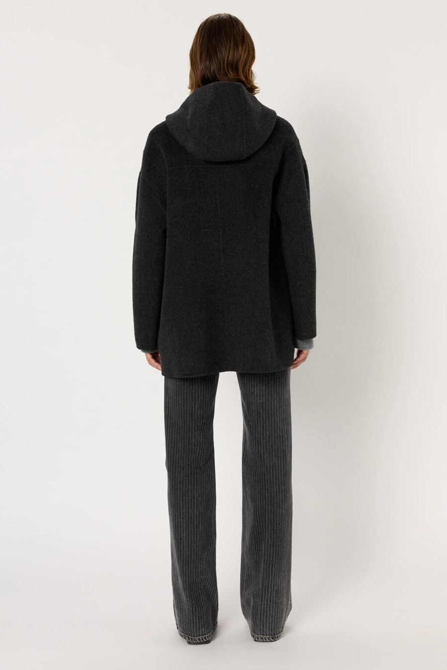 manteau court en laine à capuche - malina