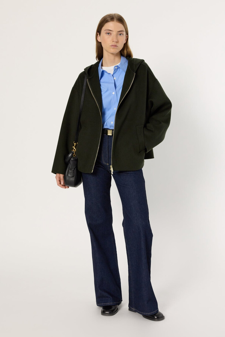 manteau court en laine double face - milana