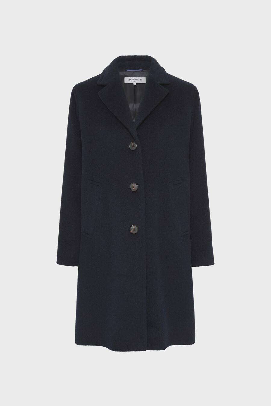 manteau droit en laine et angora - megane