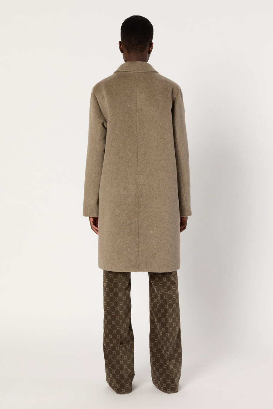 manteau droit en laine et angora - megane