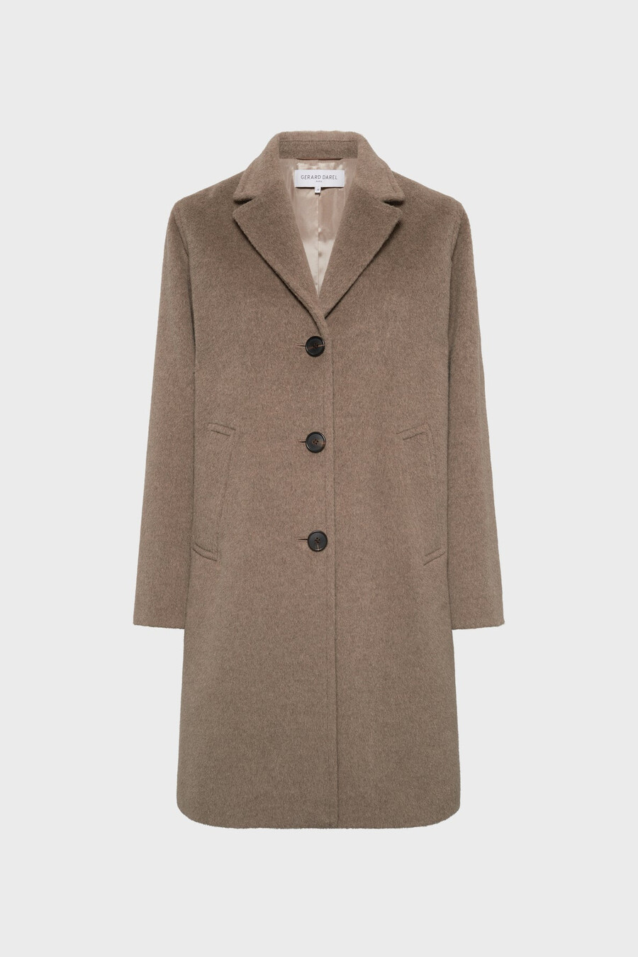 manteau droit en laine et angora - megane
