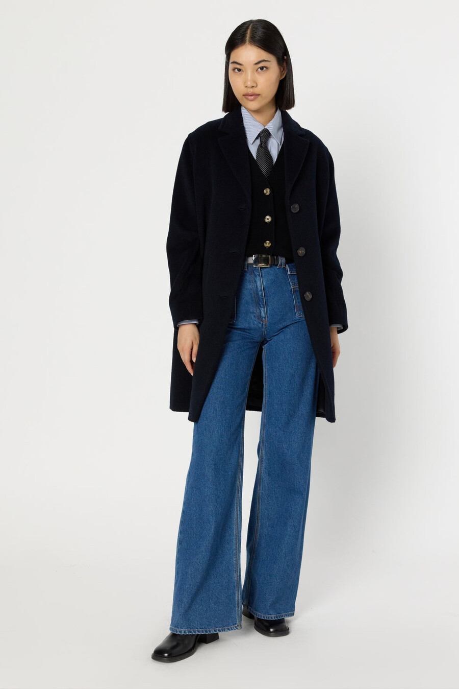 manteau droit en laine - minaelle