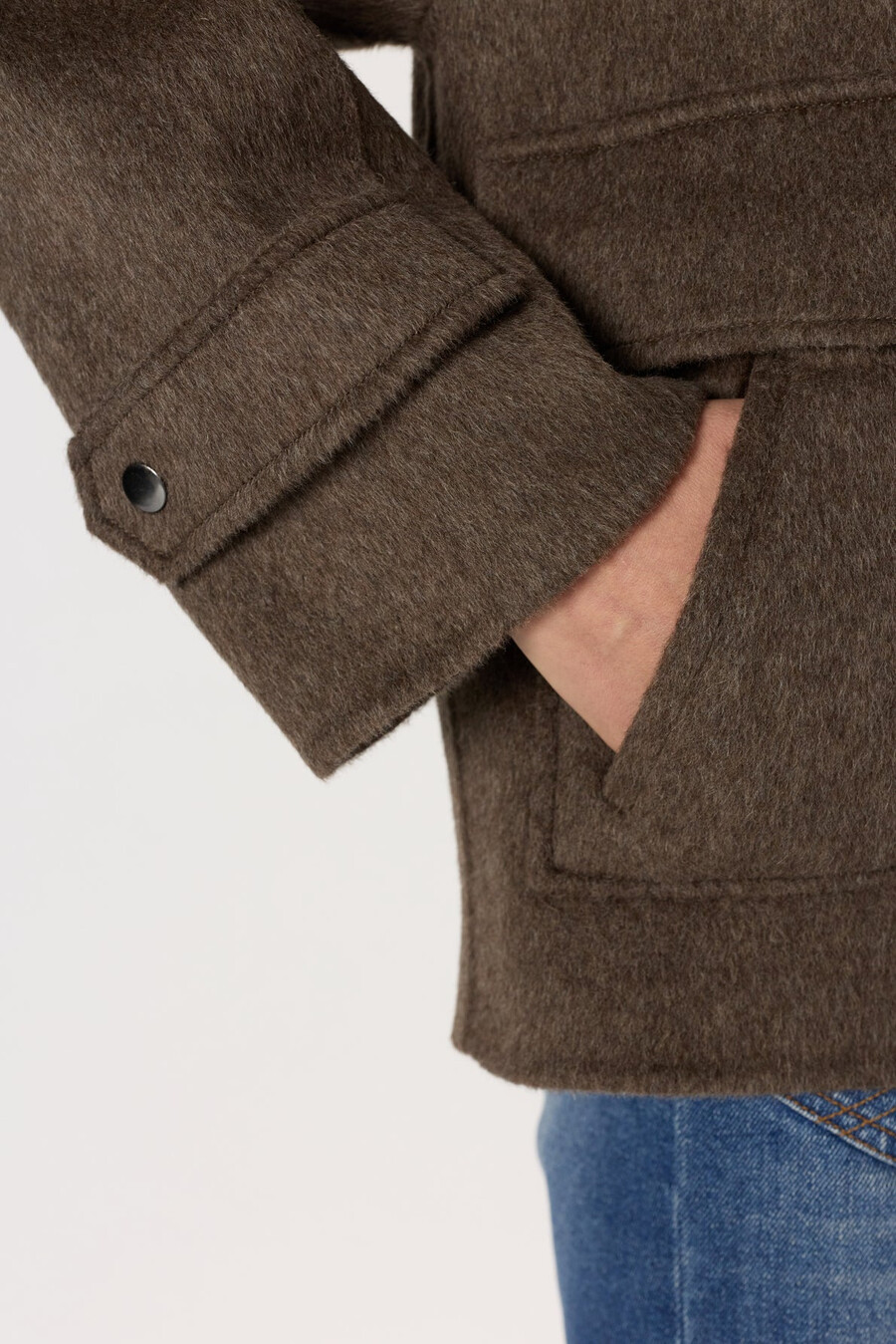 manteau en laine double face style surchemise - melodie