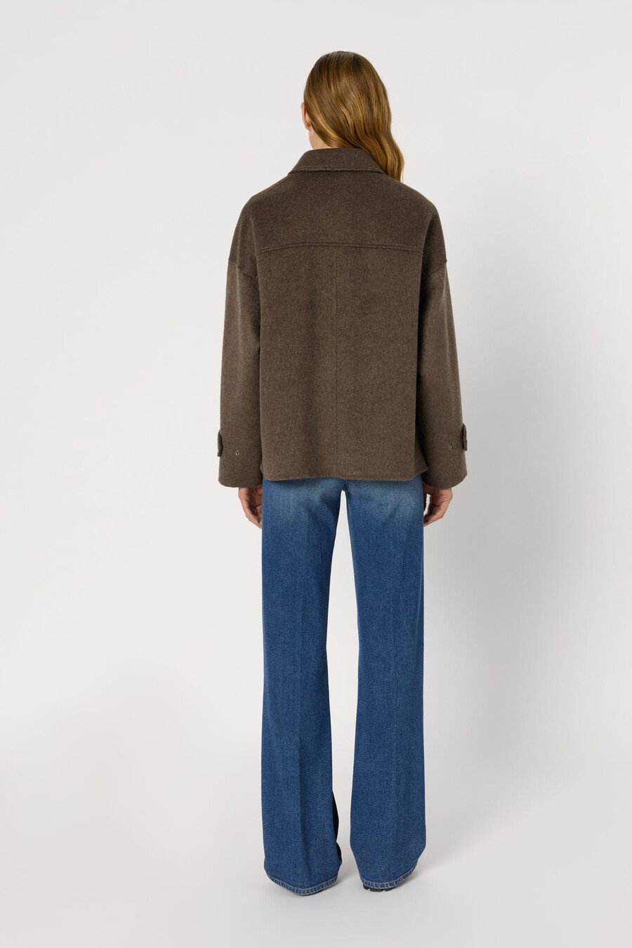 manteau en laine double face style surchemise - melodie