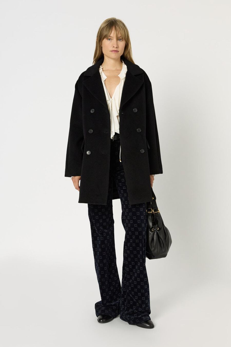 manteau croisé en laine - magalie