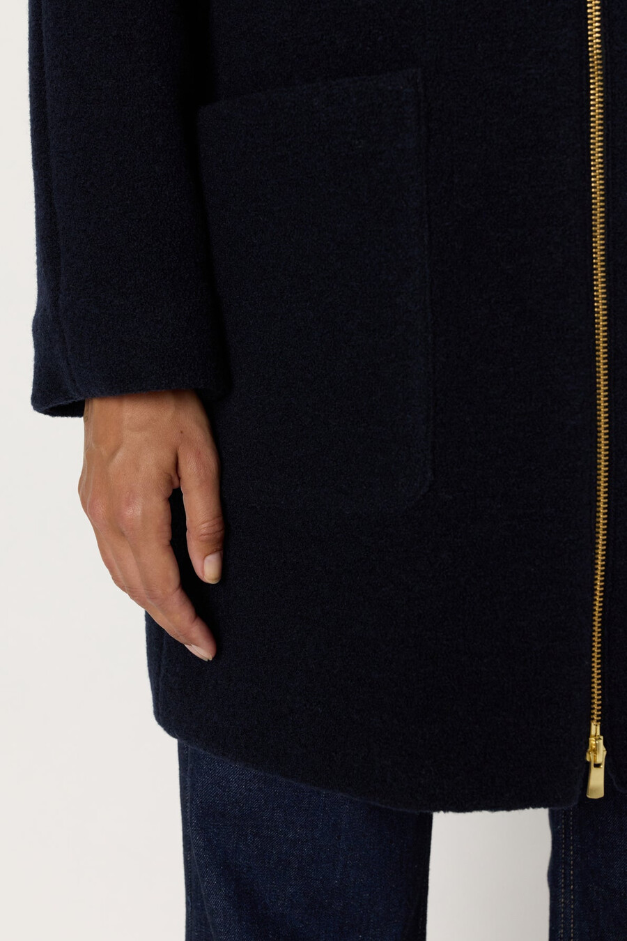 manteau droit en laine bouclée - marr