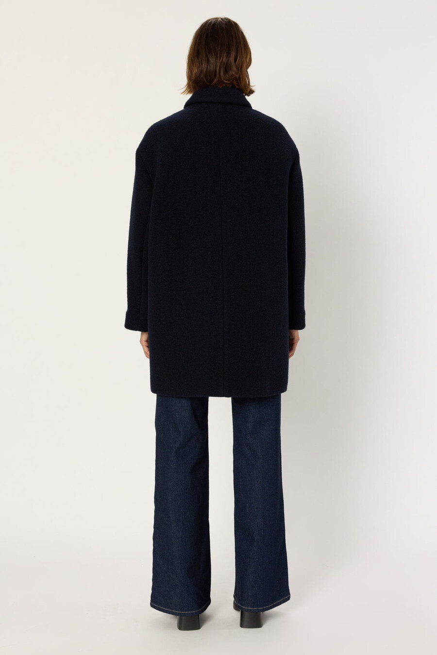 manteau droit en laine bouclée - marr