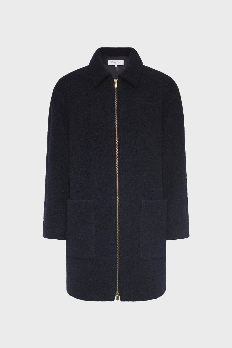manteau droit en laine bouclée - marr