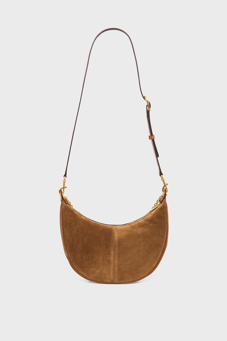 sac demi-lune en daim - le suzanne