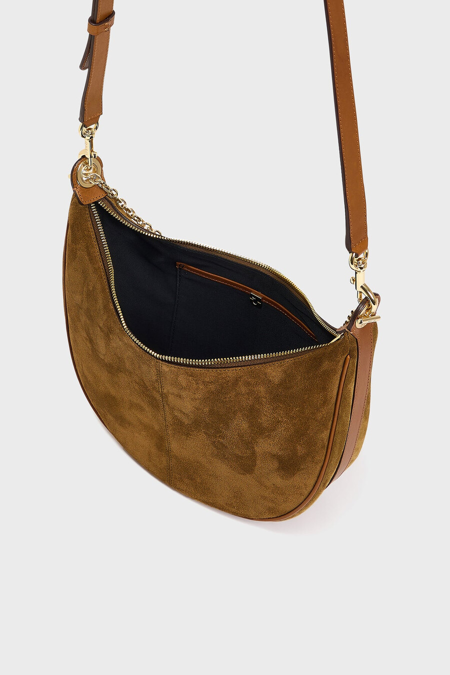 sac demi-lune en daim - le suzanne