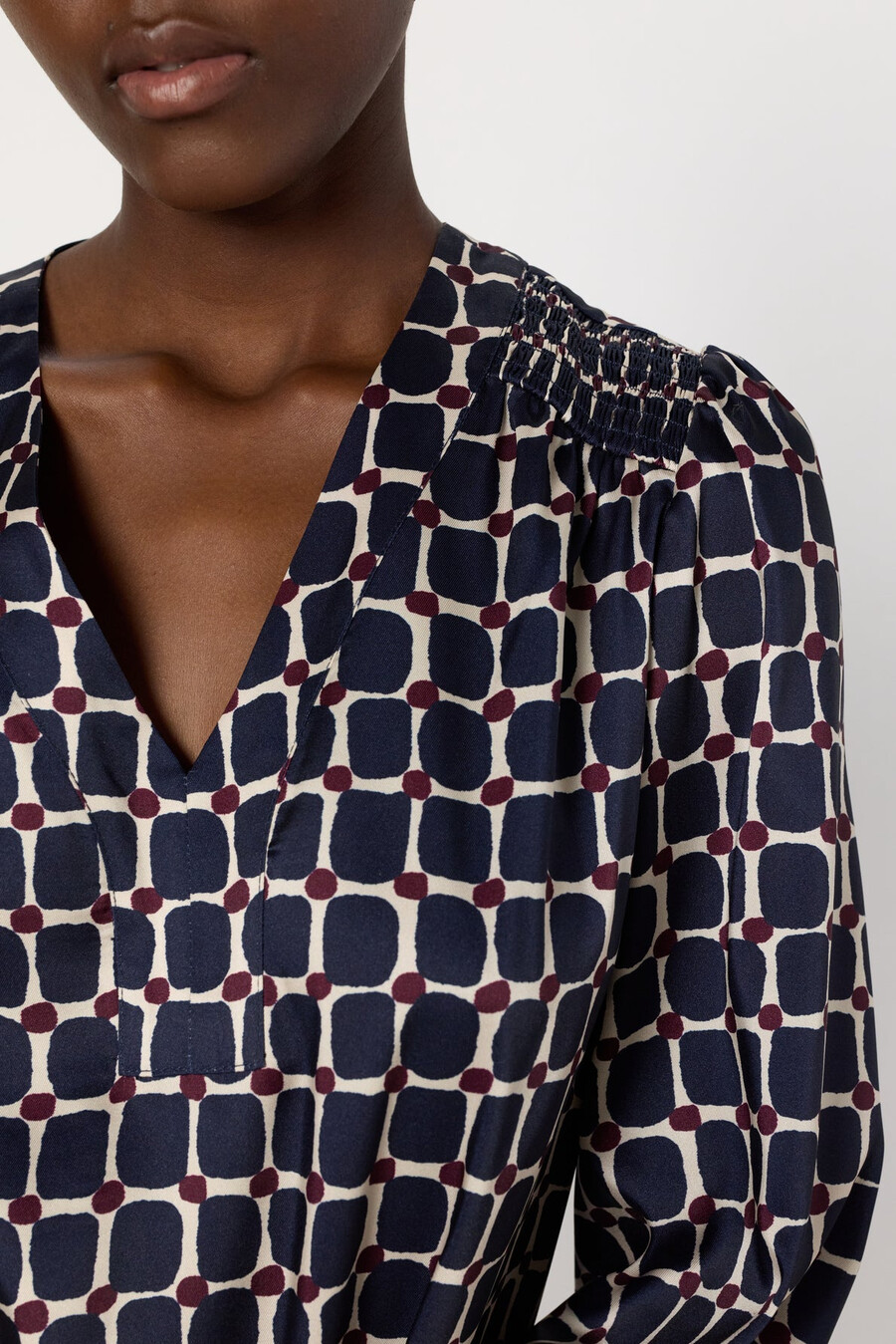 robe courte en satin à carreaux - liza