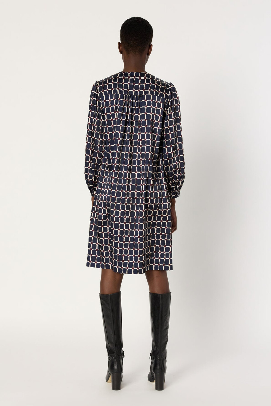 robe courte en satin à carreaux - liza