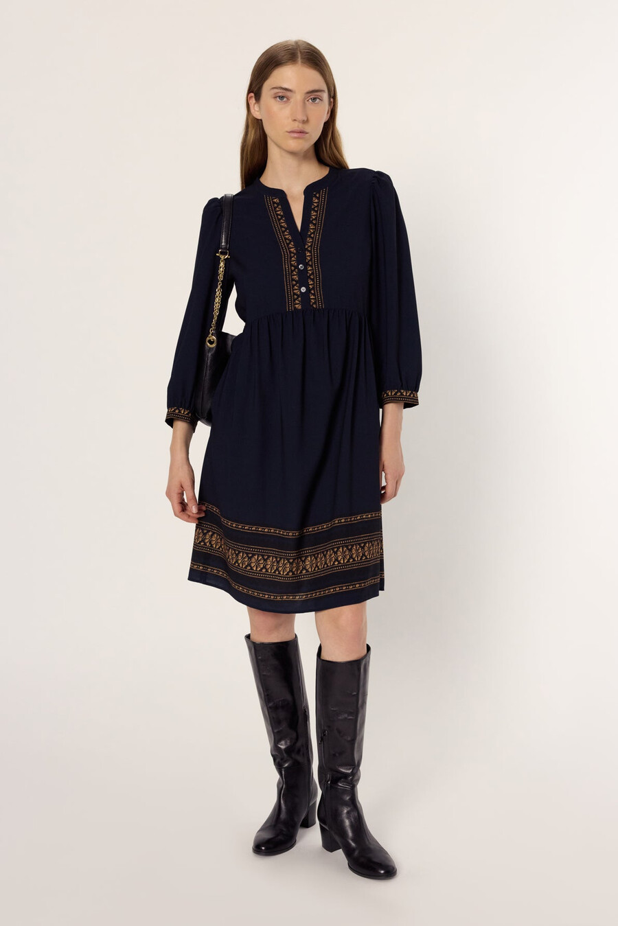 robe droite à motifs placés - louisa