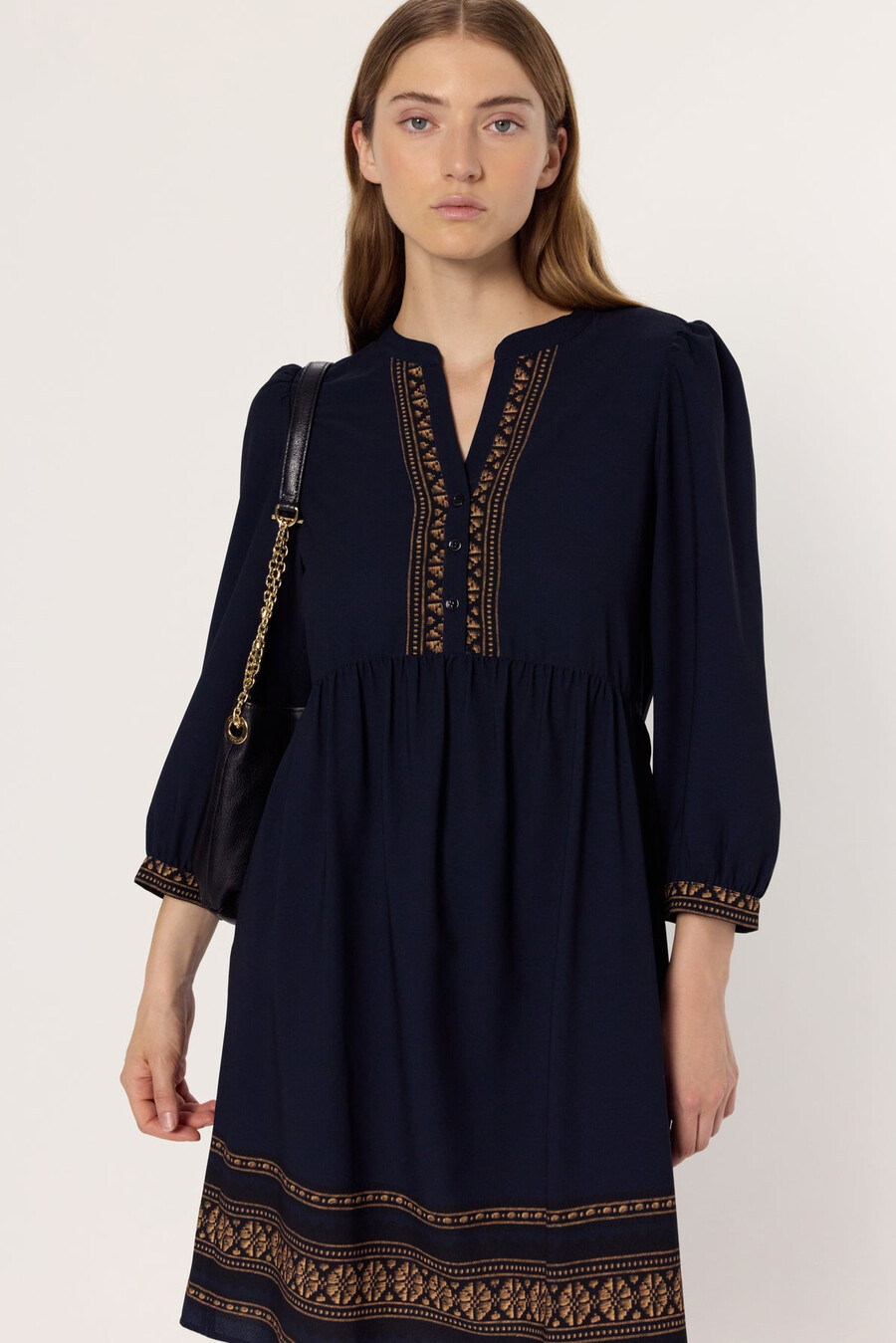 robe droite à motifs placés - louisa