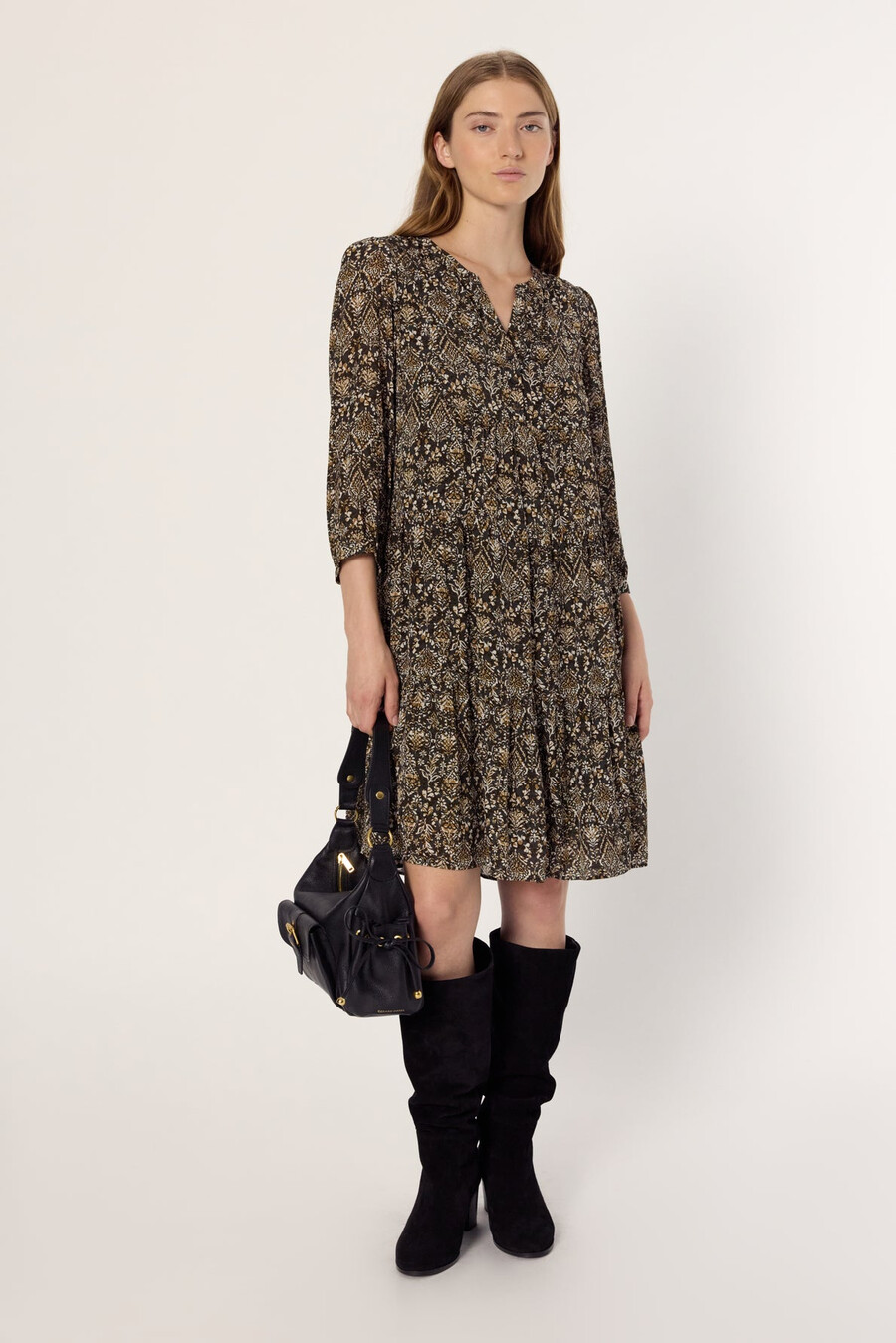 robe courte à imprimé ethnique - lyne