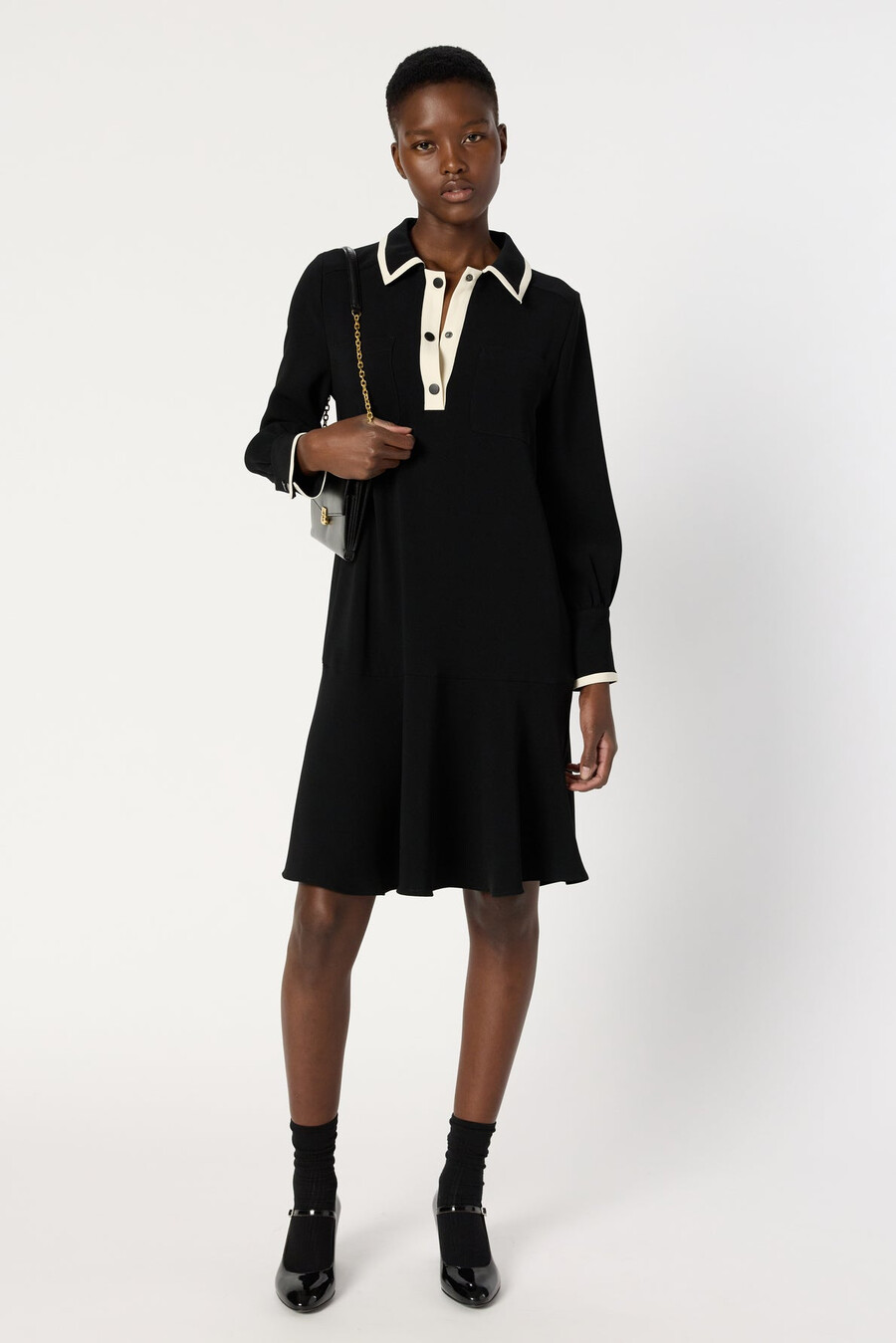 robe bicolore à col chemise - livia