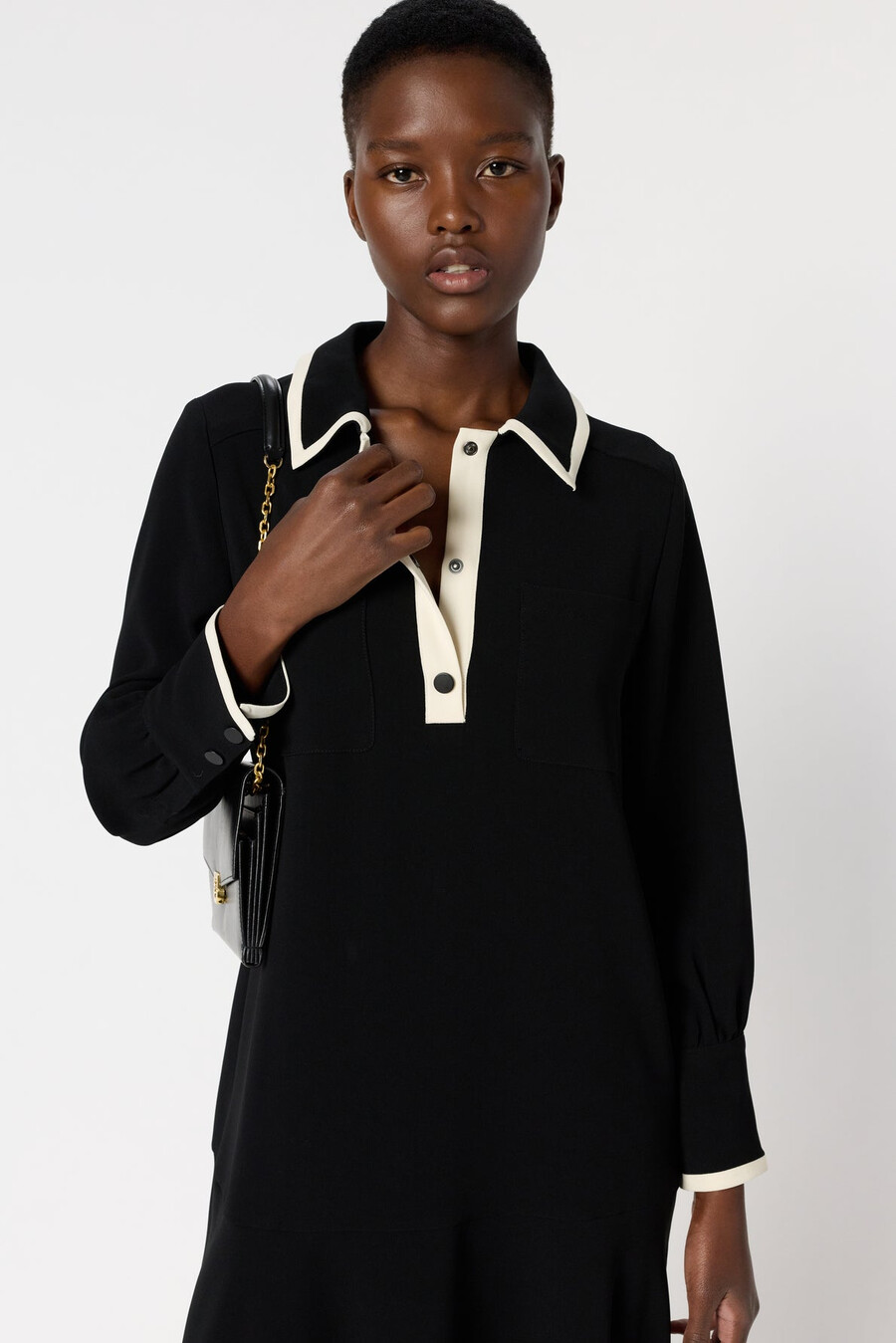 robe bicolore à col chemise - livia
