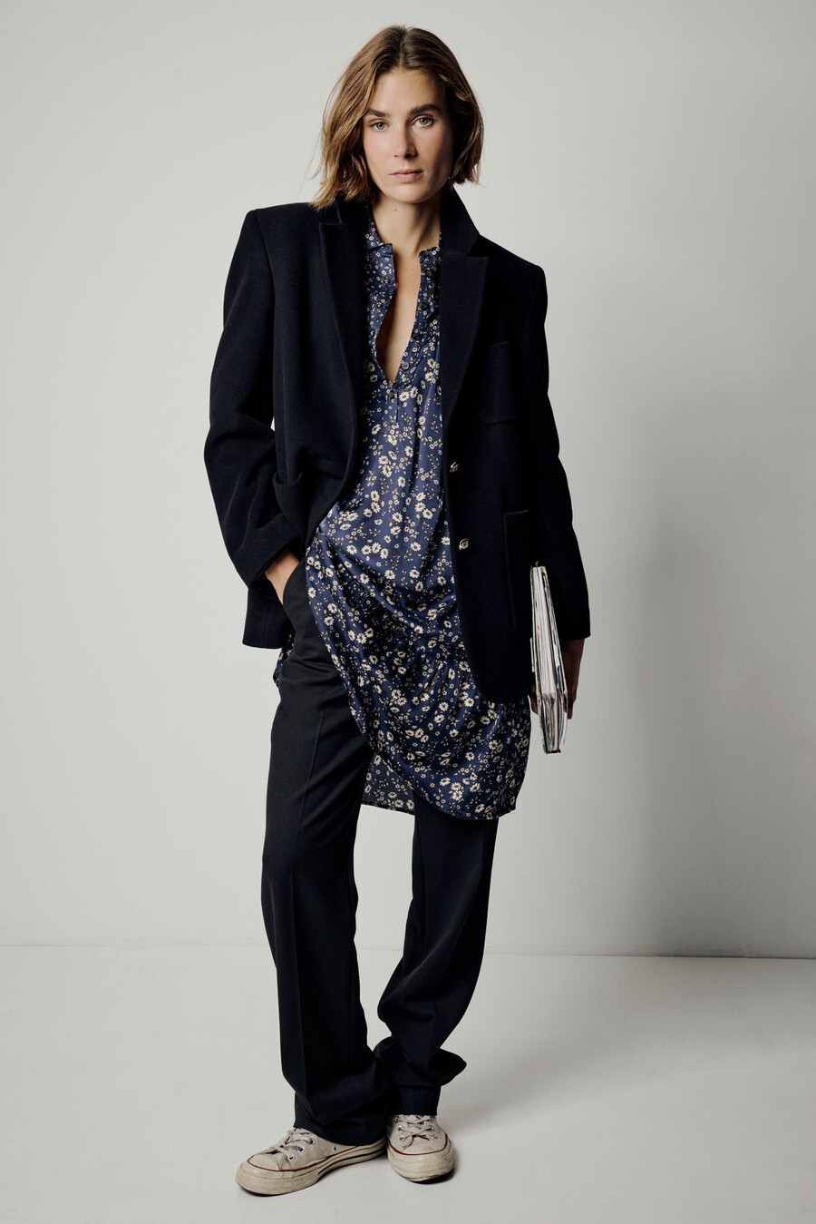 robe imprimée à col chemise - leana