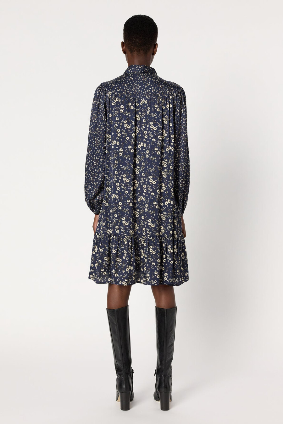 robe imprimée à col chemise - leana