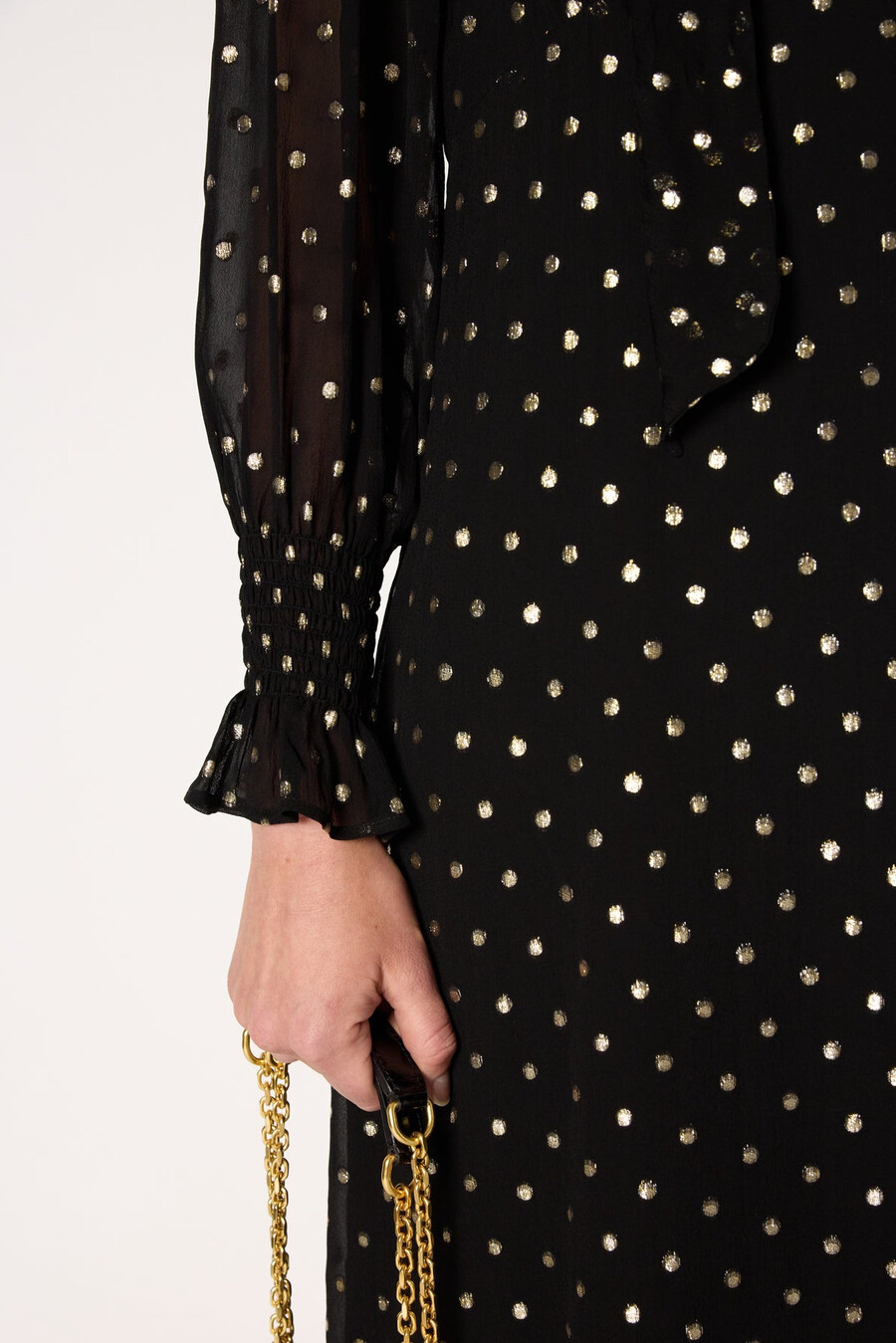 robe en mousseline à col lavallière - laure
