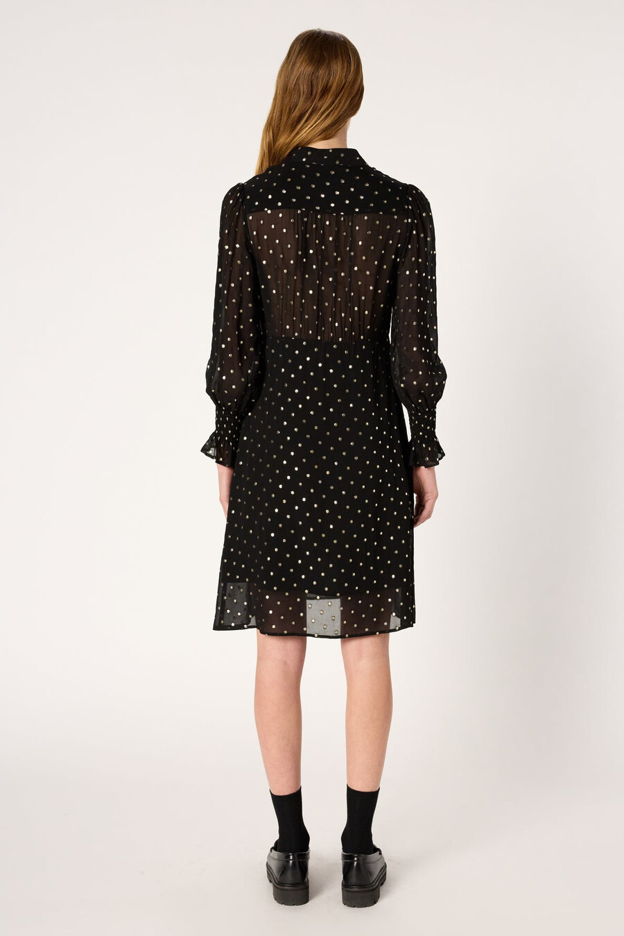 robe en mousseline à col lavallière - laure